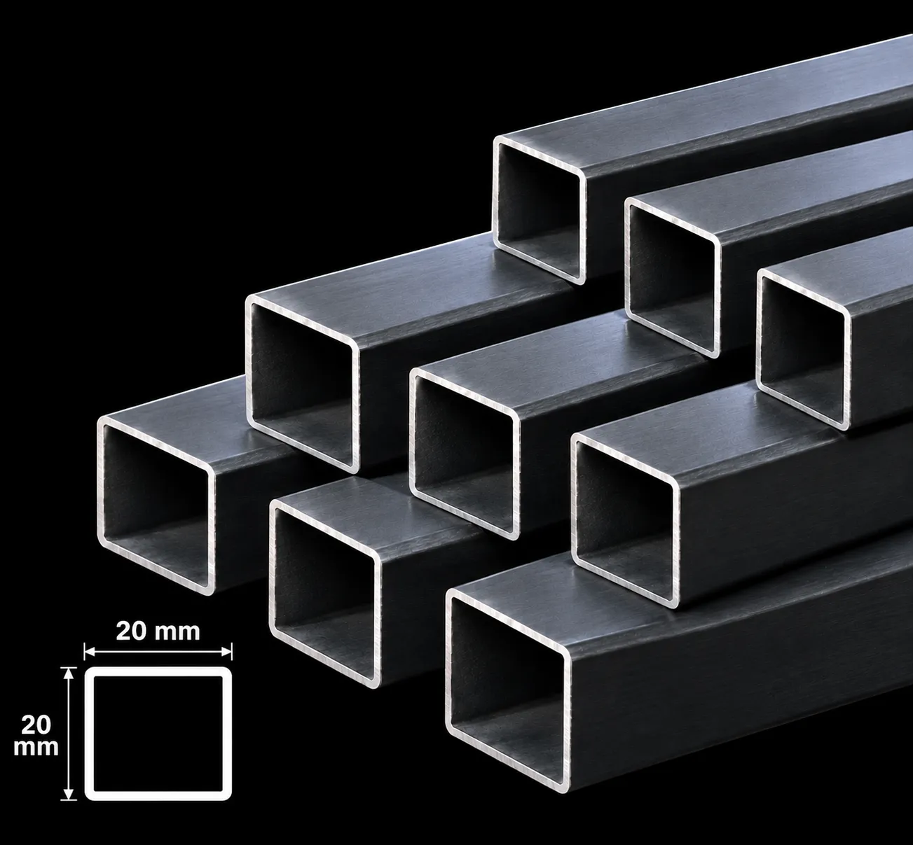Hitam 20 x 20 x 0.8mm